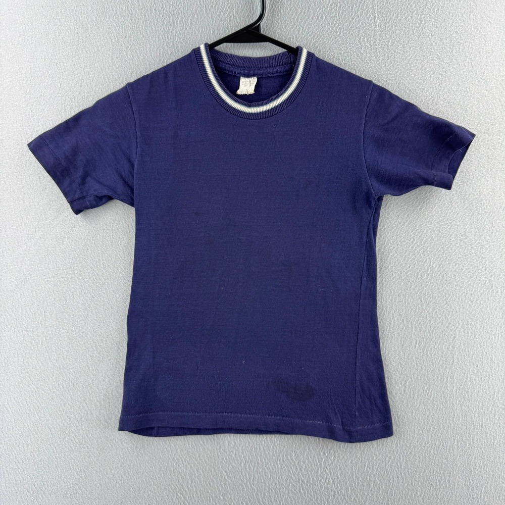 Vintage 60s T Shirt Fits Size XXS 14x20 Baby Tee 100% Cotton Sportswear Blank